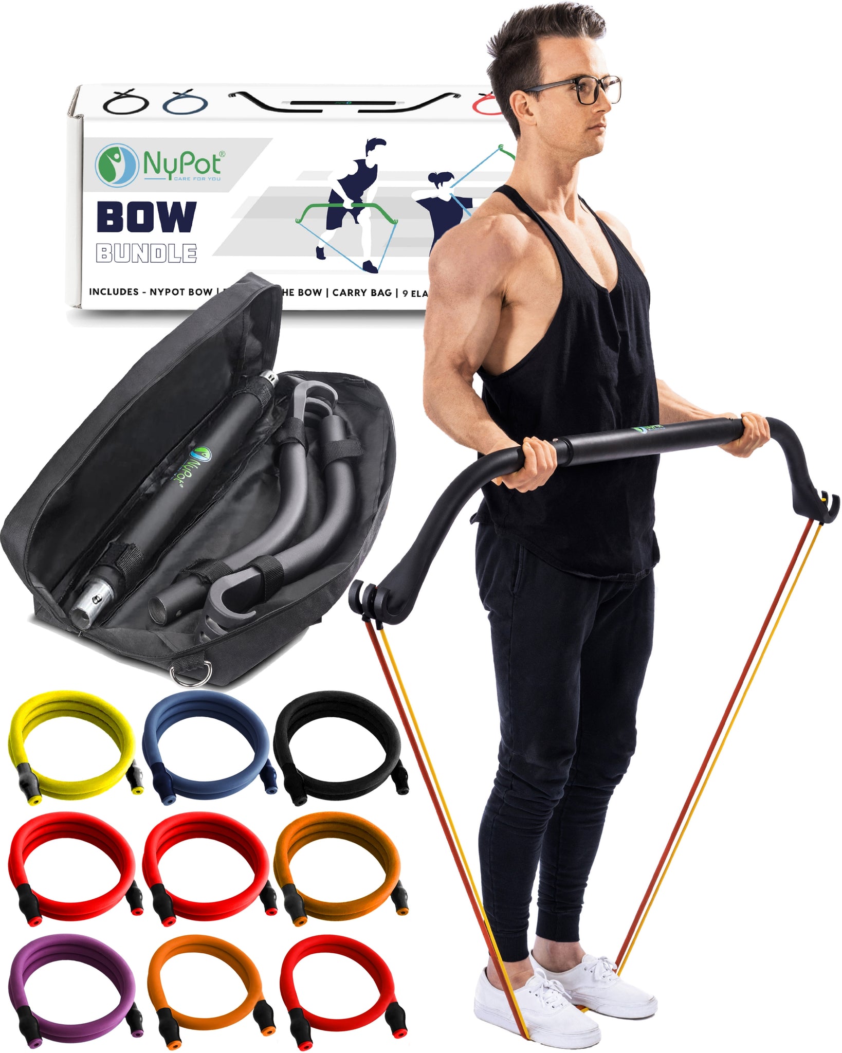 NYPOT- Workout Bow & Portable Home Gym Equipment - Resistance Bands with  Bar for Home Workout Equipment Men & Women All in One Gym for Strength  Training - Yahoo Shopping